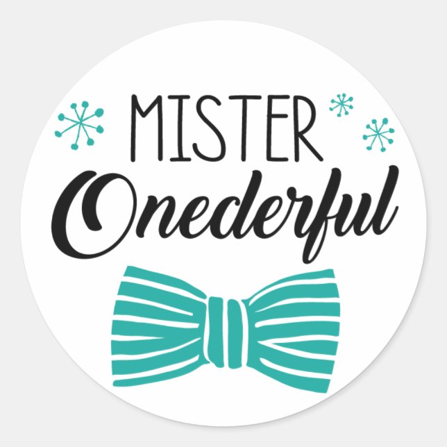 Mr. Onederful Party Sticker (Front)