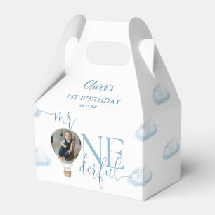 Mr Onederful Photo Balloon Boy 1st Birthday Favor Box