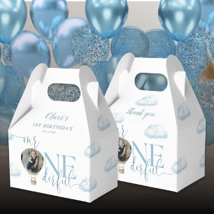 Mr Onederful Photo Balloon Boy 1st Birthday Favor Box