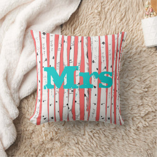 Mr. or Mrs personalizes Birch Tree Pillows