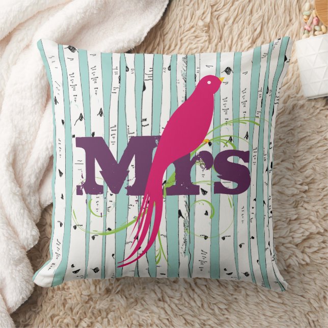 Mr. or Mrs personalizes Birch Tree Pillows (Blanket)