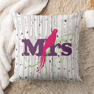 Mr. or Mrs personalizes Birch Tree Pillows