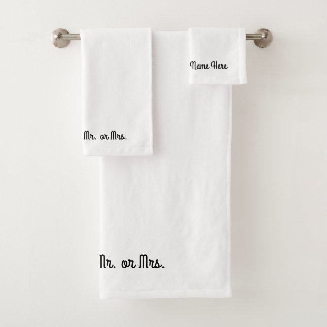 Mr. or Mrs. ~ Towel Set / Separate Purchase (Insitu)