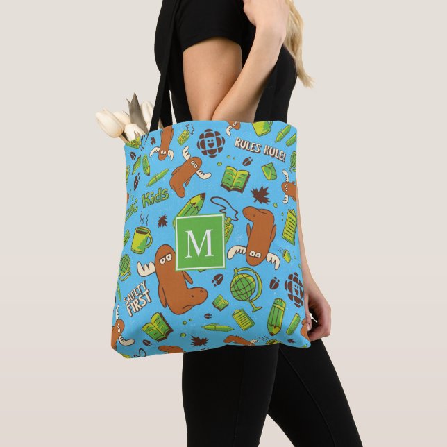 Mr. Orlando Pattern Monogram Shoulder Tote Bag (Close Up)