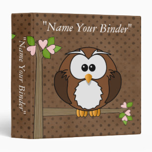 Mr. Owl 1.5 inch (Customize By Adding Your Text) Binder