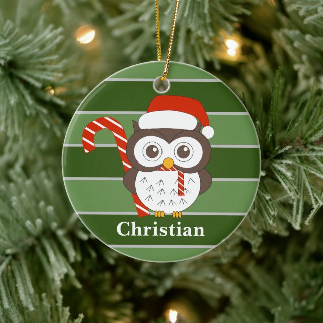 Mr Owl Christmas Special Ceramic Ornament (Tree)