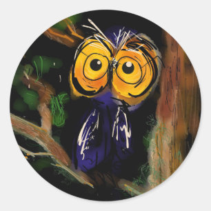 Mr. Owl Classic Round Sticker