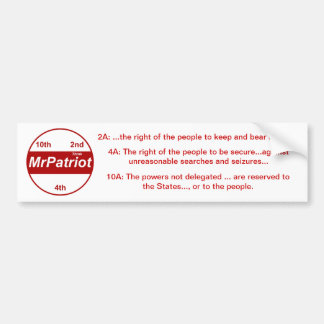 Mr Patriot, the bumpersticker Bumper Sticker