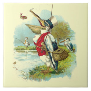 MR PELICAN FISHING ,cream Tile