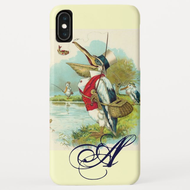 MR PELICAN FISHING MONOGRAM,cream Case-Mate iPhone Case (Back)
