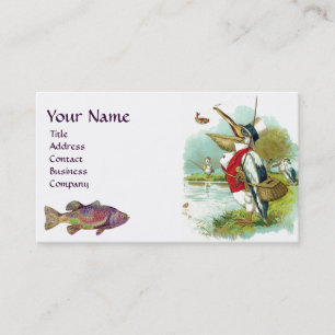 MR PELICAN FISHING MONOGRAM Eggshell Business Card