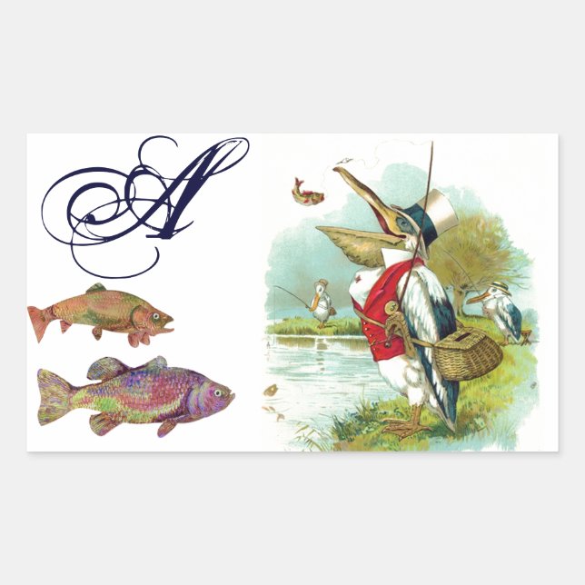 MR PELICAN FISHING MONOGRAM STICKER (Front)