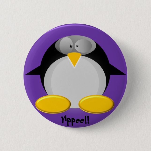 Mr. Penguin.....Yippee!! 2 Inch Round Button (Front)
