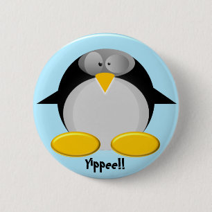 Mr. Penguin.....Yippee!!! 2 Inch Round Button