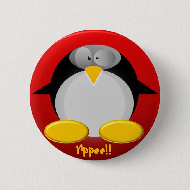 Mr. Penguin......Yippee!! 2 Inch Round Button (Front)