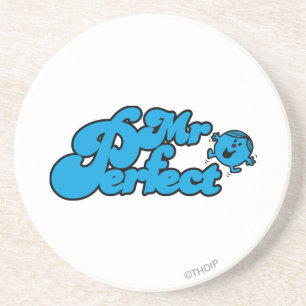 Mr. Perfect Large Blue Letters Coaster