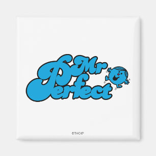 Mr. Perfect Large Blue Letters Magnet