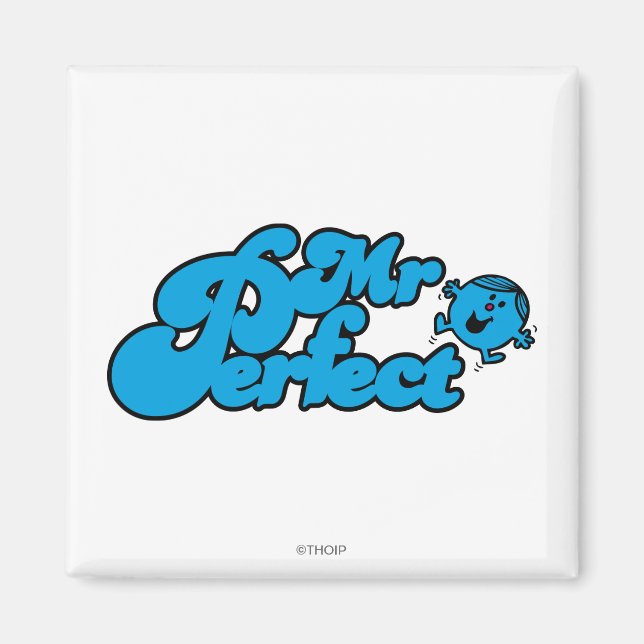 Mr. Perfect | Large Blue Letters Magnet (Front)