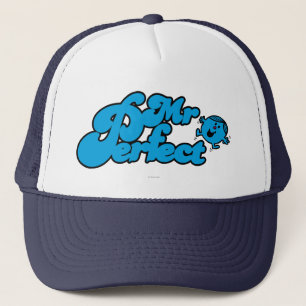Mr. Perfect Large Blue Letters Trucker Hat
