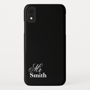 Mr Personalised Name Black White iPhone XR Case