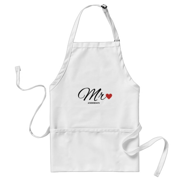 Mr. Personalized Couples Name Adult Apron (Front)
