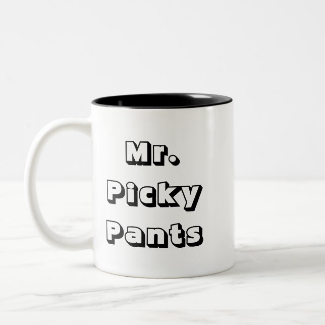 Mr. Picky Pants Two-Tone Coffee Mug (Left)
