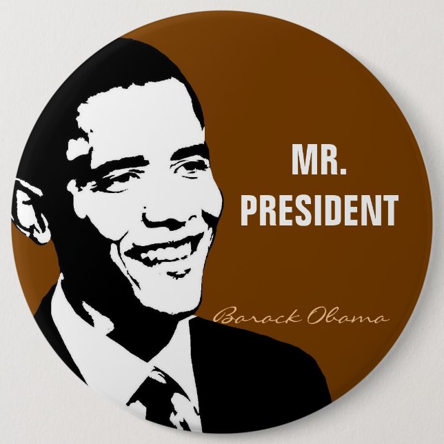 MR.PRESIDENT 6 INCH ROUND BUTTON (Front)