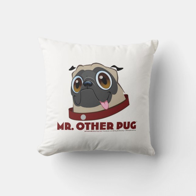 Mr. Pug and Mr. Other Pug Pillow (Front)