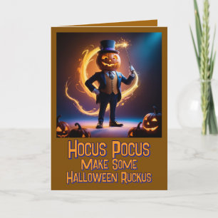 Mr. Pumpkin's Magical Halloween (3) Holiday Card