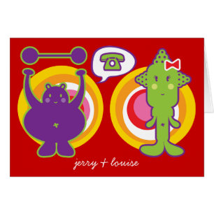 Mr. Purple & Miss Green Cute Cartoon Character