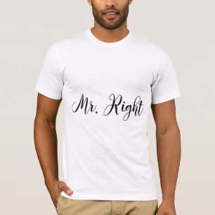 Mr. Right Bowtie Wedding Bachelor T-Shirt