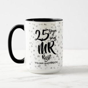 Mr Right Fun 25th Silver Anniversary Mug