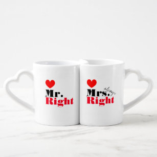 Mr Right Mrs Always Right mug set for couples