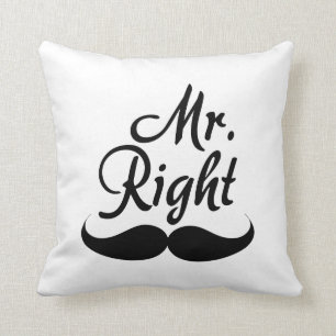 Mr. Right Throw Pillow