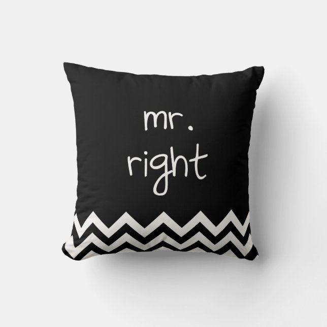 mr. right throw pillow (Front)