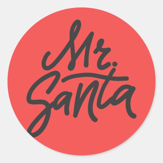 MR. SANTA Men's Christmas Holiday Modern Favour Classic Round Sticker (Front)