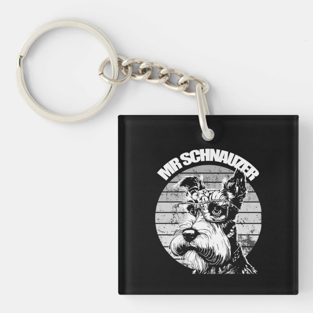 Mr Schnauzer Keychain (Front)
