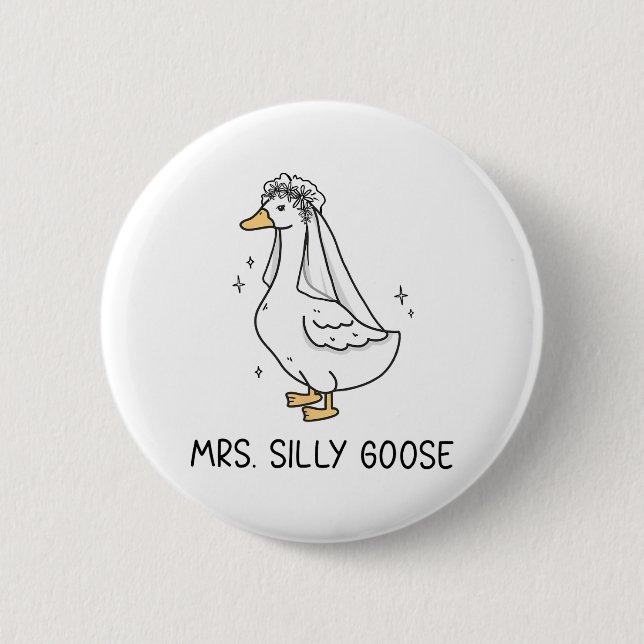 Mr. Silly Goose And Mrs. Silly Goose Couple Matchi 2 Inch Round Button (Front)