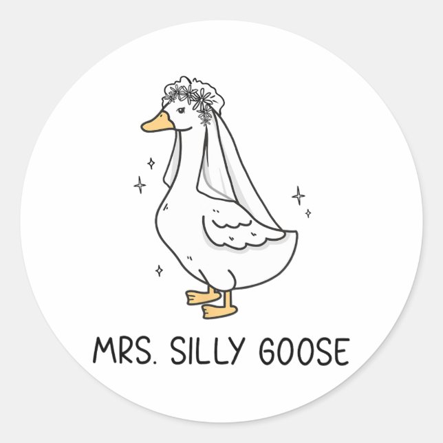 Mr. Silly Goose And Mrs. Silly Goose Couple Matchi Classic Round Sticker (Front)