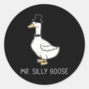 Mr. Silly Goose Couple Matching Wedding Funny Men Classic Round Sticker