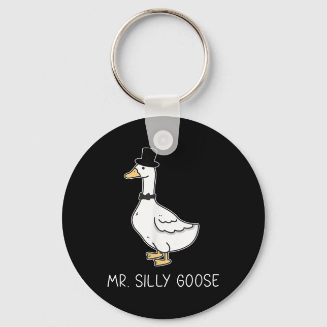 Mr. Silly Goose Couple Matching Wedding Funny Men  Keychain (Front)