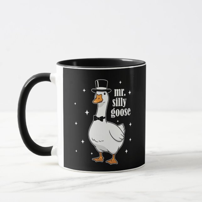 Mr. Silly Goose Dapper Top Hat and Bow Tie Mug (Left)