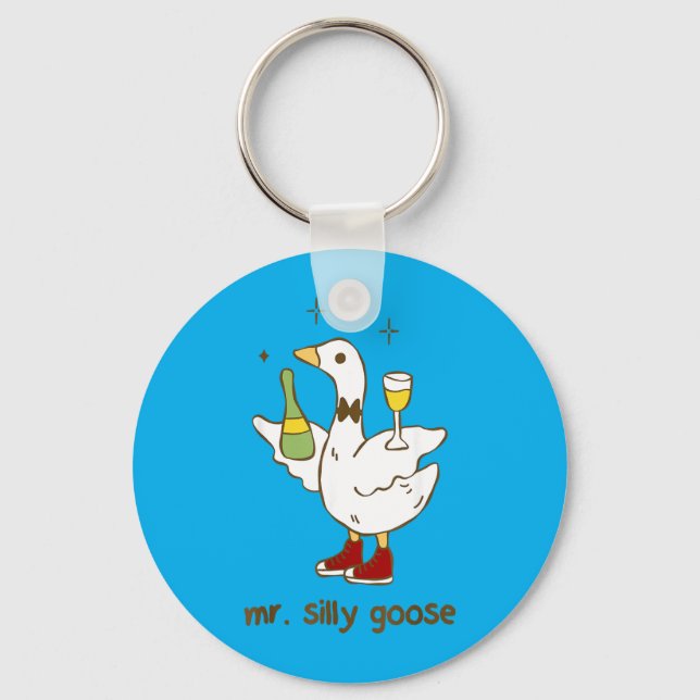 Mr Silly Goose Wedding Bachelor Party Funny Keychain (Front)