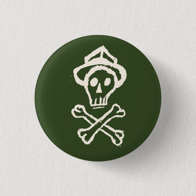 Mr. Skullington - Gang Green 1 Inch Round Button (Front)