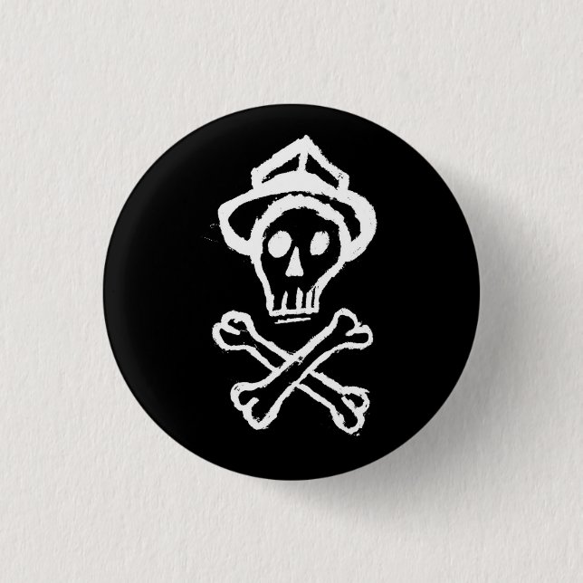 Mr. Skullington - Night Black 1 Inch Round Button (Front)