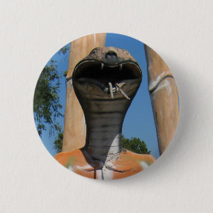 Mr Snake AKA Cobra Head ... Buddhist Hell 2 Inch Round Button