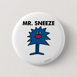 Mr. Sneeze   Jagged-Edged Body 2 Inch Round Button