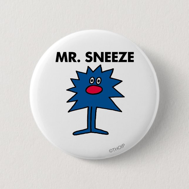 Mr. Sneeze | Jagged-Edged Body 2 Inch Round Button (Front)