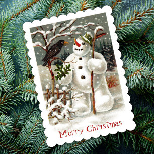 Mr. Snowman and Mr. Crow Invitation