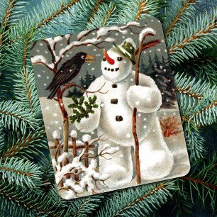 Mr. Snowman and Mr. Crow Mousepad